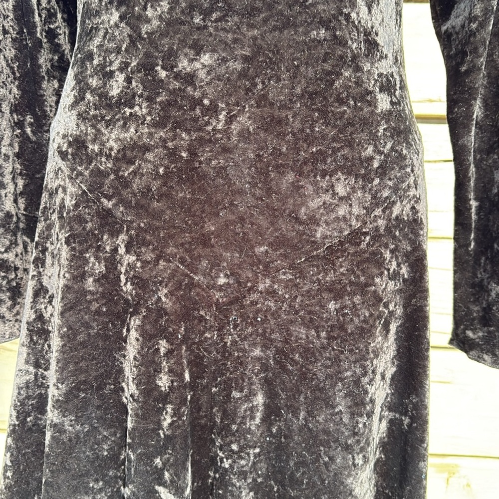Crushed Velvet Black Midi Dress Sz Sm/med - Picture 10 of 11